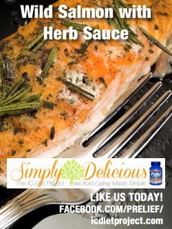 Wild Salmon with Herb Sauce - Simply Delicious - Low Acid Eating Made Simple